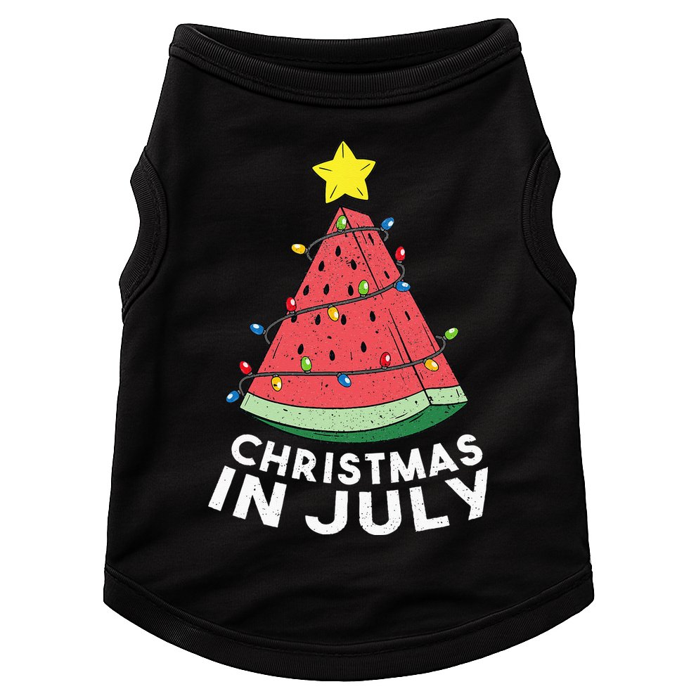 Christmas In July Summer Watermelon Xmas Tree Doggie Tank
