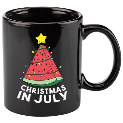 Christmas In July Summer Watermelon Xmas Tree 11oz C Handle Ceramic Mug