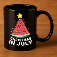 Christmas In July Summer Watermelon Xmas Tree 11oz C Handle Ceramic Mug