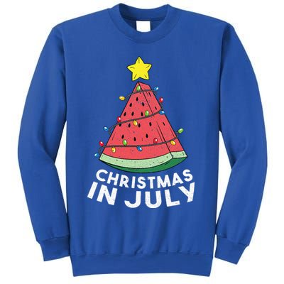 Christmas In July Summer Watermelon Xmas Tree Sweatshirt
