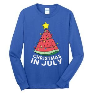 Christmas In July Summer Watermelon Xmas Tree Tall Long Sleeve T-Shirt