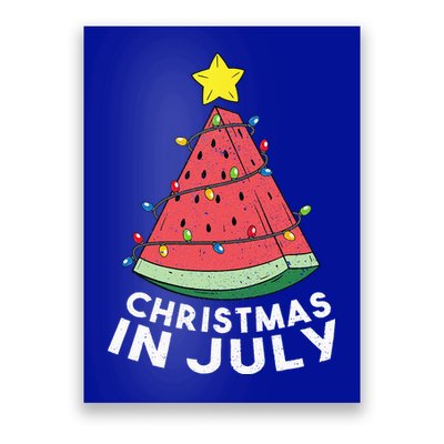 Christmas In July Summer Watermelon Xmas Tree Poster