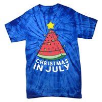 Christmas In July Summer Watermelon Xmas Tree Tie-Dye T-Shirt