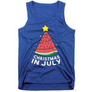 Christmas In July Summer Watermelon Xmas Tree Tank Top