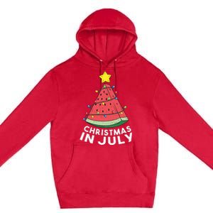 Christmas In July Summer Watermelon Xmas Tree Premium Pullover Hoodie