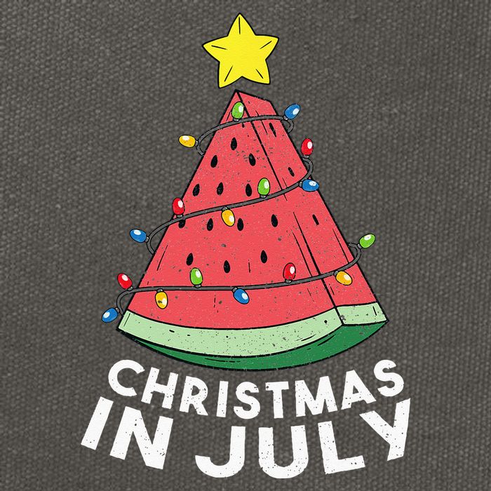 Christmas In July Summer Watermelon Xmas Tree Cotton Canvas Backpack