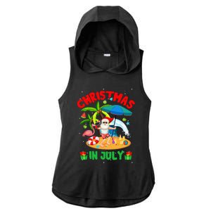 Christmas In July Funny Summer Xmas Ladies PosiCharge Tri-Blend Wicking Draft Hoodie Tank