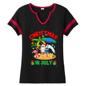 Christmas In July Funny Summer Xmas Ladies Halftime Notch Neck Tee