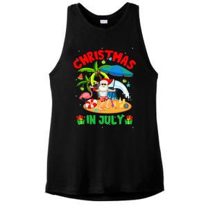 Christmas In July Funny Summer Xmas Ladies PosiCharge Tri-Blend Wicking Tank