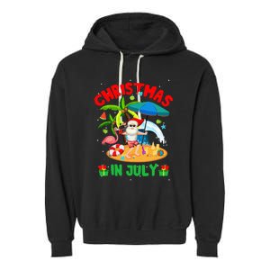 Christmas In July Funny Summer Xmas Garment-Dyed Fleece Hoodie