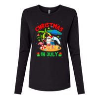 Christmas In July Funny Summer Xmas Womens Cotton Relaxed Long Sleeve T-Shirt