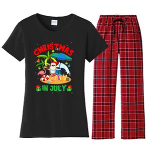 Christmas In July Funny Summer Xmas Women's Flannel Pajama Set