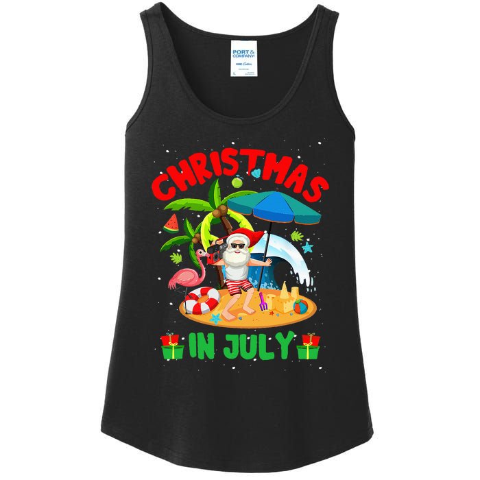 Christmas In July Funny Summer Xmas Ladies Essential Tank