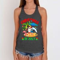 Christmas In July Funny Summer Xmas Women's Knotted Racerback Tank