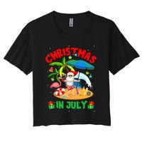 Christmas In July Funny Summer Xmas Women's Crop Top Tee