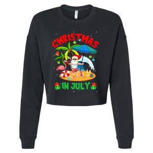 Christmas In July Funny Summer Xmas Cropped Pullover Crew