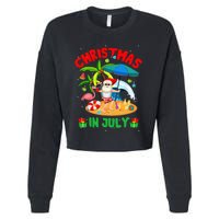 Christmas In July Funny Summer Xmas Cropped Pullover Crew