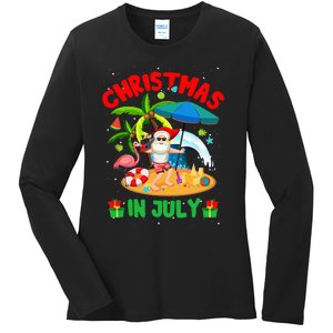 Christmas In July Funny Summer Xmas Ladies Long Sleeve Shirt