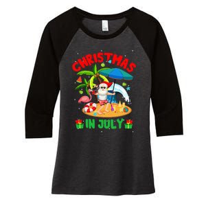 Christmas In July Funny Summer Xmas Women's Tri-Blend 3/4-Sleeve Raglan Shirt