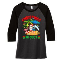 Christmas In July Funny Summer Xmas Women's Tri-Blend 3/4-Sleeve Raglan Shirt