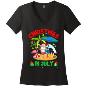 Christmas In July Funny Summer Xmas Women's V-Neck T-Shirt