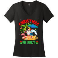 Christmas In July Funny Summer Xmas Women's V-Neck T-Shirt