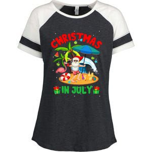 Christmas In July Funny Summer Xmas Enza Ladies Jersey Colorblock Tee