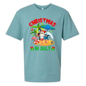 Christmas In July Funny Summer Xmas Sueded Cloud Jersey T-Shirt