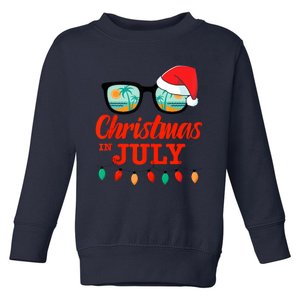 Christmas In July With Sunglasses Santa Hat For Summer Xmas Tank Top Toddler Sweatshirt