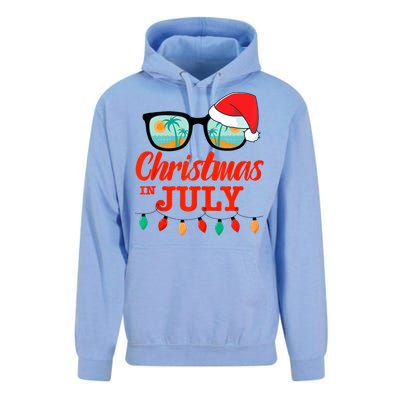 Christmas In July With Sunglasses Santa Hat For Summer Xmas Tank Top Unisex Surf Hoodie