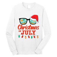 Christmas In July With Sunglasses Santa Hat For Summer Xmas Tank Top Long Sleeve Shirt