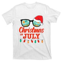 Christmas In July With Sunglasses Santa Hat For Summer Xmas Tank Top T-Shirt