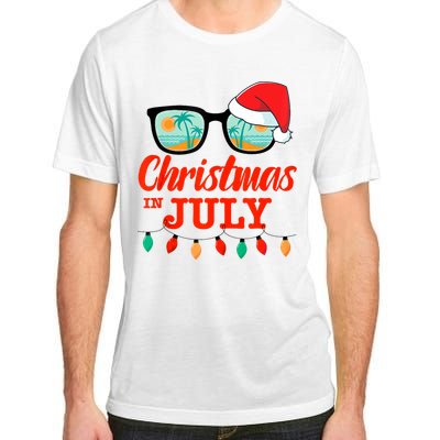 Christmas In July With Sunglasses Santa Hat For Summer Xmas Tank Top Adult ChromaSoft Performance T-Shirt