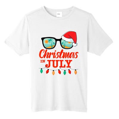 Christmas In July With Sunglasses Santa Hat For Summer Xmas Tank Top Tall Fusion ChromaSoft Performance T-Shirt