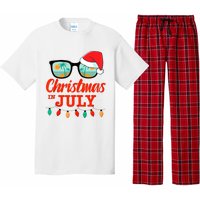 Christmas In July With Sunglasses Santa Hat For Summer Xmas Tank Top Pajama Set