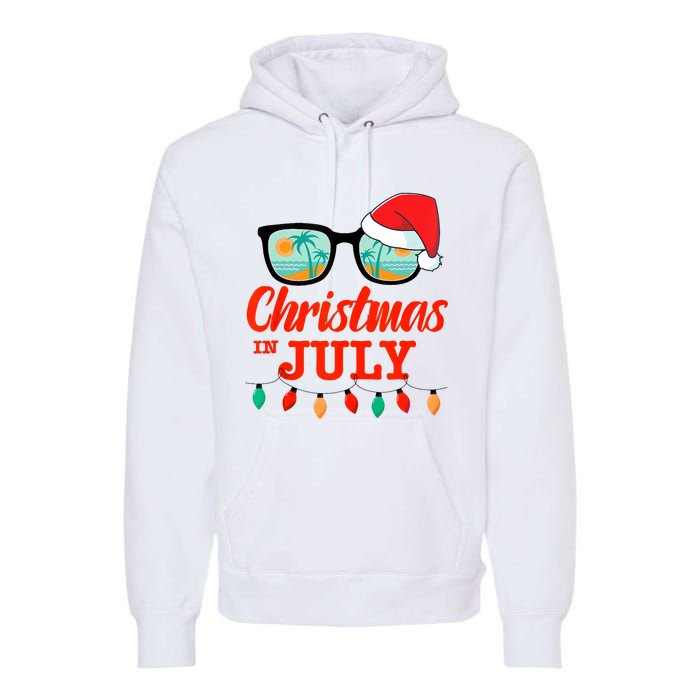 Christmas In July With Sunglasses Santa Hat For Summer Xmas Tank Top Premium Hoodie