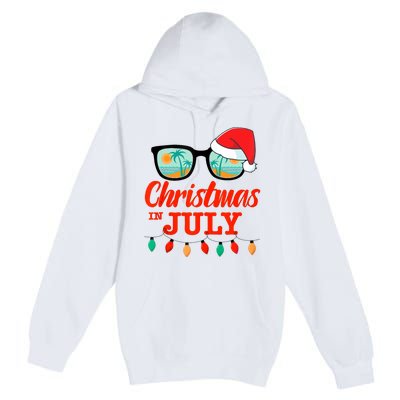 Christmas In July With Sunglasses Santa Hat For Summer Xmas Tank Top Premium Pullover Hoodie