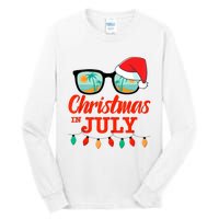 Christmas In July With Sunglasses Santa Hat For Summer Xmas Tank Top Tall Long Sleeve T-Shirt