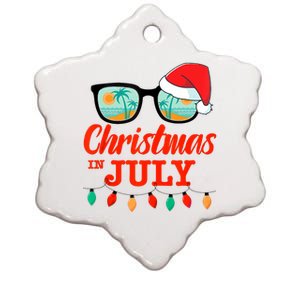 Christmas In July With Sunglasses Santa Hat For Summer Xmas Tank Top Ceramic Star Ornament