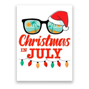 Christmas In July With Sunglasses Santa Hat For Summer Xmas Tank Top Poster