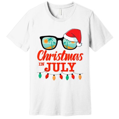 Christmas In July With Sunglasses Santa Hat For Summer Xmas Tank Top Premium T-Shirt