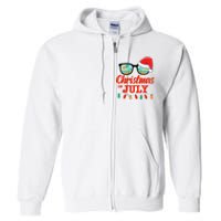 Christmas In July With Sunglasses Santa Hat For Summer Xmas Tank Top Full Zip Hoodie