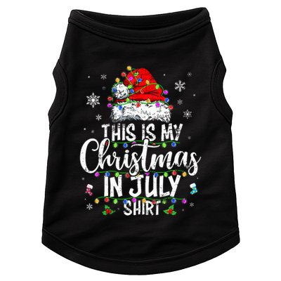 Christmas In July Santa Hat Summer Beach Vacation Xmas Doggie Tank