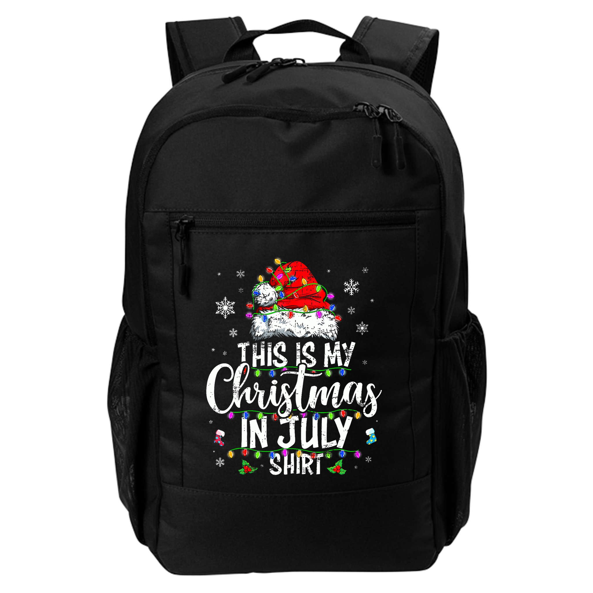 Christmas In July Santa Hat Summer Beach Vacation Xmas Backpack
