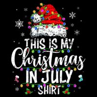 Christmas In July Santa Hat Summer Beach Vacation Xmas Drawstring Bag