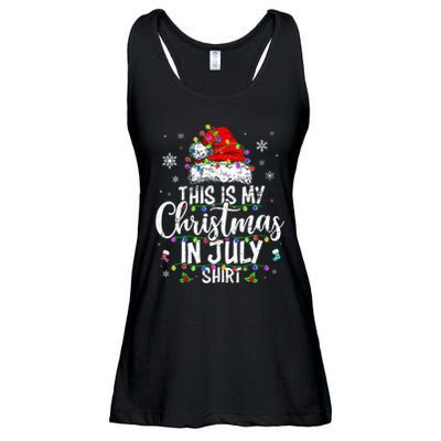Christmas In July Santa Hat Summer Beach Vacation Xmas Ladies Essential Flowy Tank