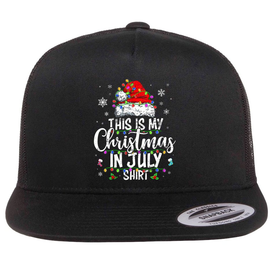 Christmas In July Santa Hat Summer Beach Vacation Xmas Flat Bill Trucker Hat