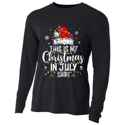 Christmas In July Santa Hat Summer Beach Vacation Xmas Cooling Performance Long Sleeve Crew