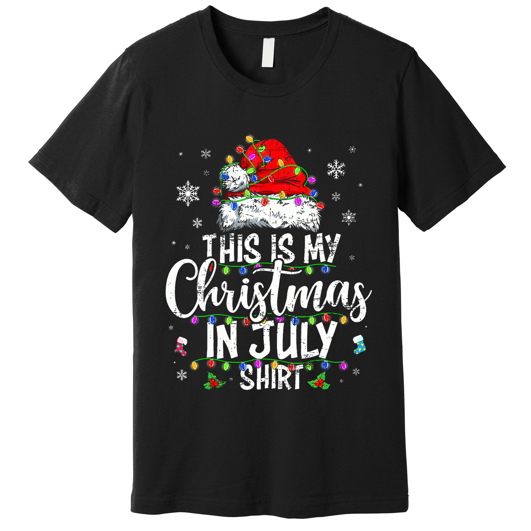 Christmas In July Santa Hat Summer Beach Vacation Xmas Premium T-Shirt