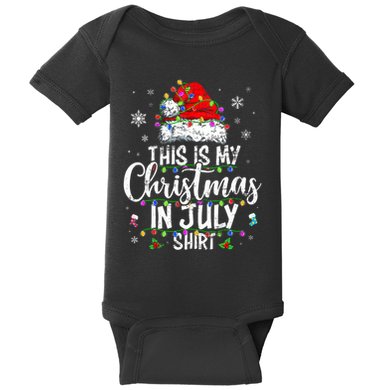 Christmas In July Santa Hat Summer Beach Vacation Xmas Baby Bodysuit